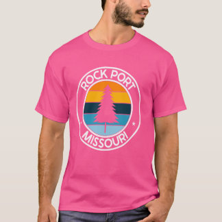 T-shirt Rock Port Missouri MO USA City Pride Retro Sunset