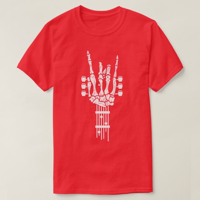 T-shirt Rock & Roll Skeleton Design Guitar Music Lover (Design devant)