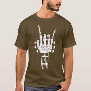T-shirt Rock Roll Skeleton Guitare Musique Lover Musique L