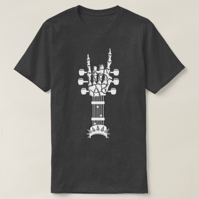 T-shirt Rock & Roll Skeleton Guitare Musique Lover Rocksta (Design devant)
