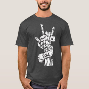 T-shirt Rock & Roll Skeleton Guitare Musique Lover Rocksta