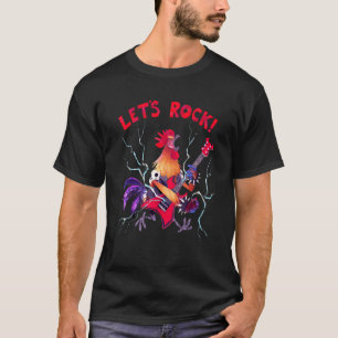 T-shirt Rock Rooster Jouer Lourd Metal Guitare Musi