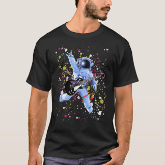 T-shirt Rock Star Astronaute Joueur de Guitare Hors de Ce