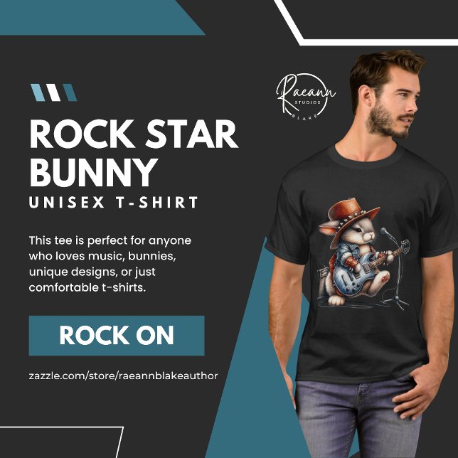 T-Shirt Rock Star Bunny Unisexe (Créateur téléchargé)