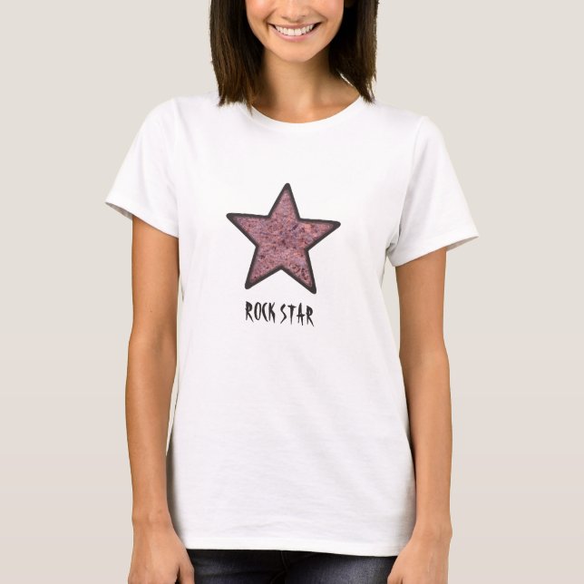 T-shirt Rock Star Cool Rock Texture avec texte personnalis (Devant)