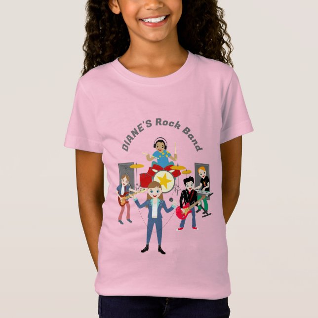T-Shirt Rock Star Girl Band Anniversaire (Devant)