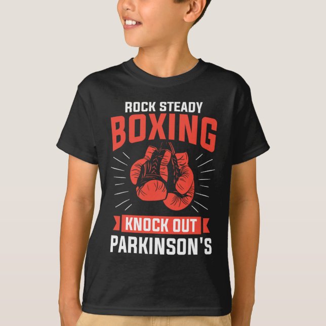 T-shirt Rock Steady Boxing Frapper la boîte de Parkinson (Devant)