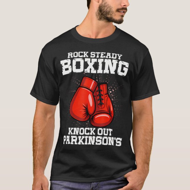 T-shirt Rock Steady Boxing Knock Out Parkinson (Devant)