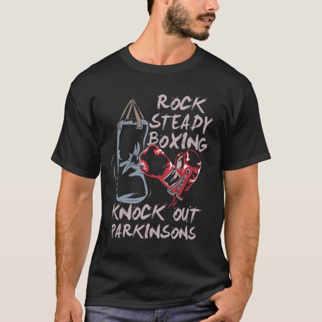 T-shirt Rock Steady Boxing Knock Out Parkinsons (Devant)