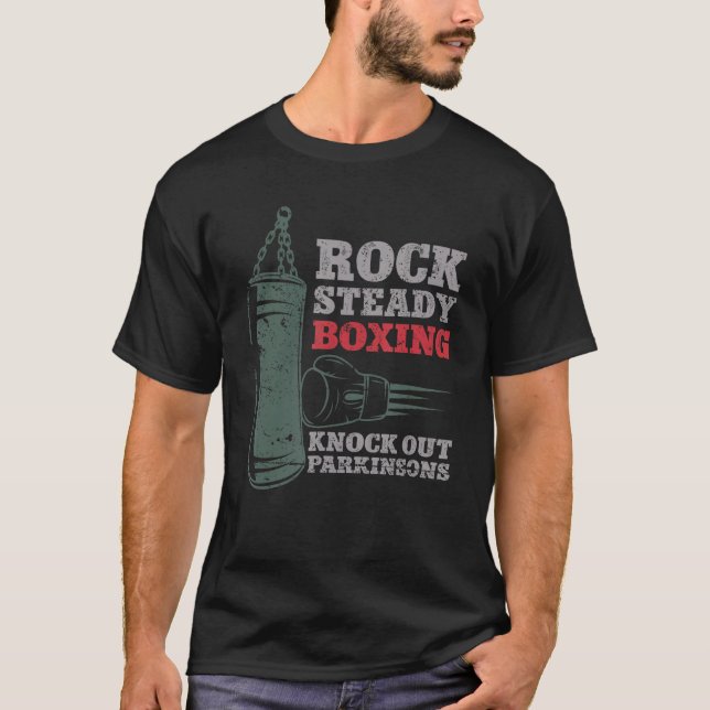 T-shirt Rock Steady Boxing Knock out Parkinsons Boxe (Devant)