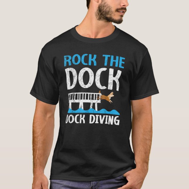 T-shirt Rock The Dock Dock Diving Canine Water Sport Dock  (Devant)