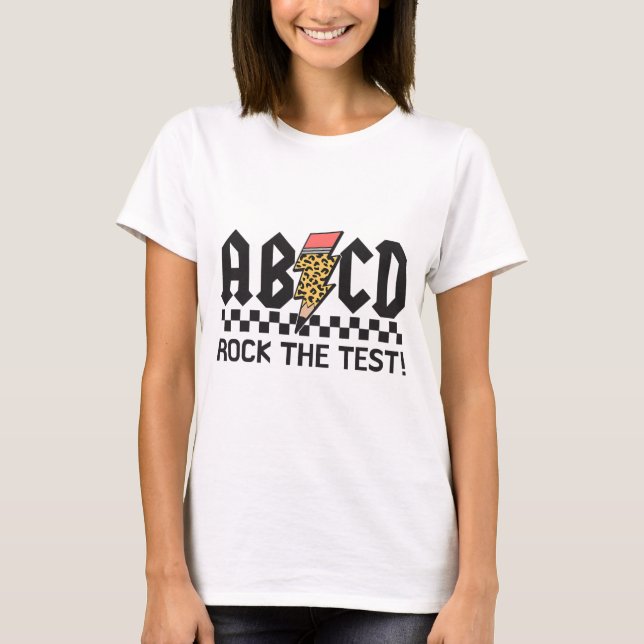 T-shirt Rock The Test Abcd Test Day Enseignants Garçons Fi (Devant)