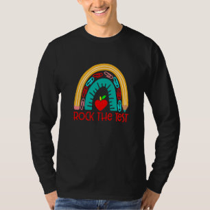 T-shirt Rock The Test Teacher Day Rainbow Testing Day Tea