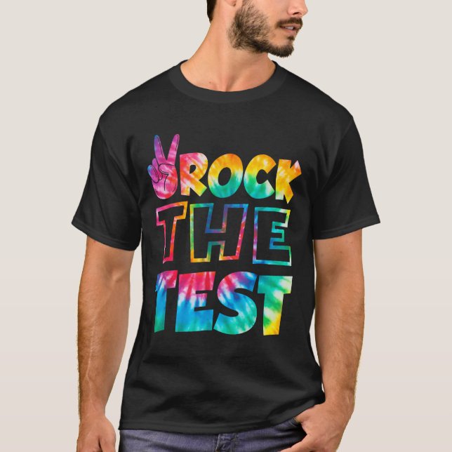 T-shirt Rock The Test Testing Day Retro Motivational Teach (Devant)