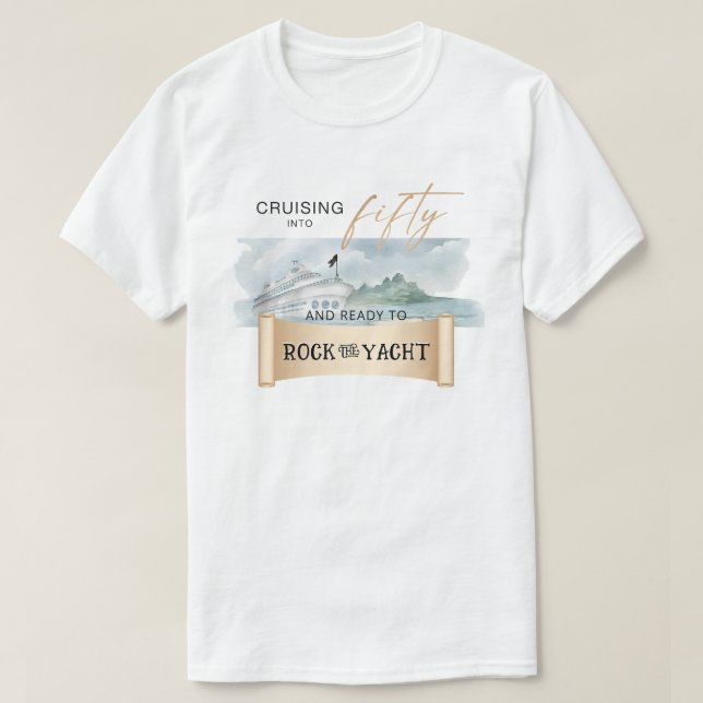 T-shirt Rock the Yacht 50th Birthday (Design devant)