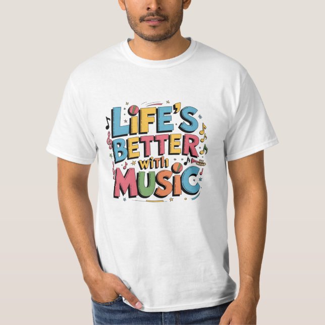 T-shirt Rock Your Style with Music Graphics (Devant)