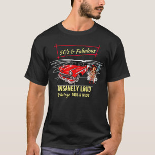 T-shirt Rockabilly 50's et Fabulous Red Car Rod Music