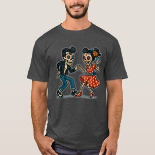 T-shirt Rockabilly Día de los Muertos Skeleton Dance