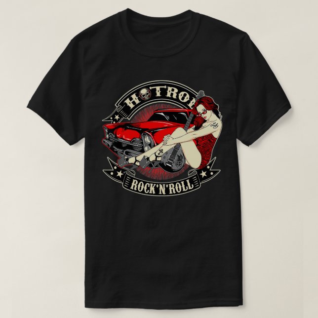 T-shirt Rockabilly Tees For Women Men Hotrod Rock N Roll P (Design devant)