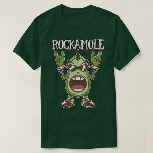 T-shirt Rockamole Avocado Rock n Roll (Design devant)