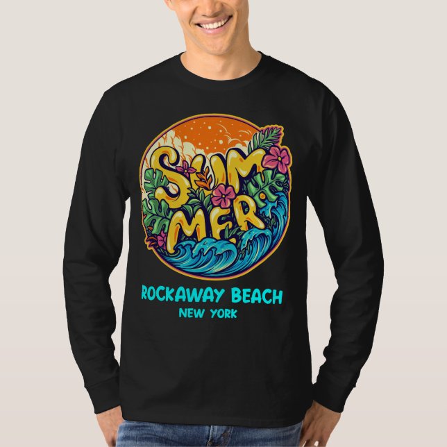 T-shirt Rockaway Beach New York Summer Vacances Souvenir (Devant)