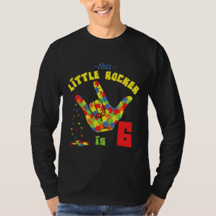 T-shirt Rocker Âge 6 Naissance Puzzle Sensibilisation sur