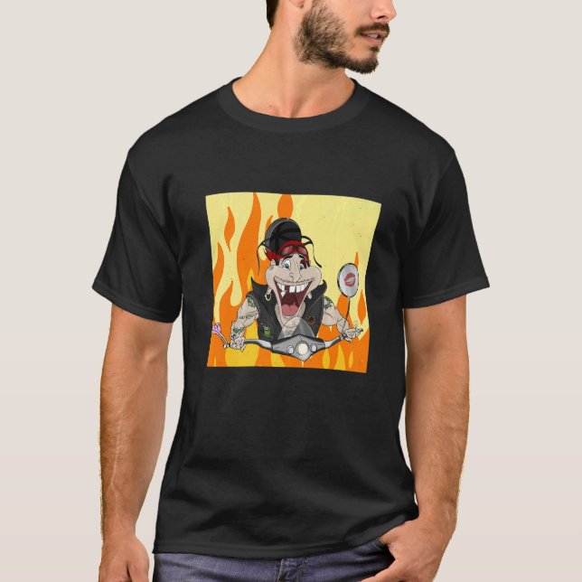 T-shirt Rocker avec feu et flammes Burnout (Devant)
