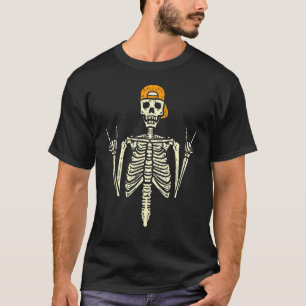 T-shirt Rocker Skater Skeleton Cap Cool Halloween