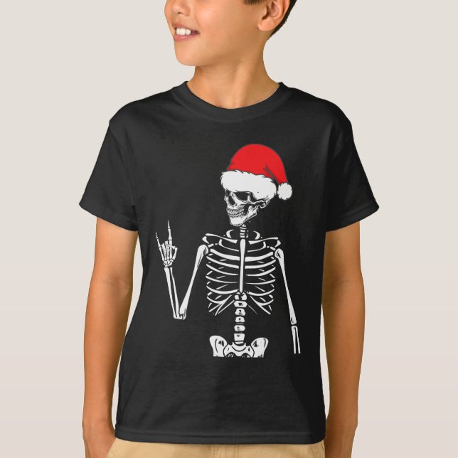 T-shirt Rocker Skeleton Rocher À La Main Sur Costume Fun N (Devant)
