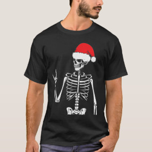 T-shirt Rocker Skeleton Rocher À La Main Sur Costume Fun N