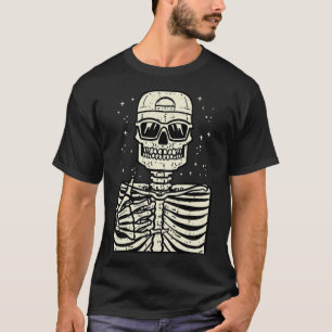 T-shirt Rocker Skeleton Rock Cool Goth Halloween Hommes ga