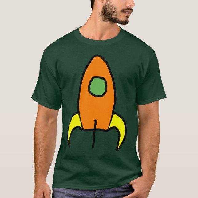 T-shirt Rocket à la lune T foncé (Devant)