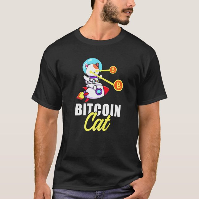 T-shirt Rocket Bitcoin Chat Laser Eyes Pièces Cryptomonnai (Devant)