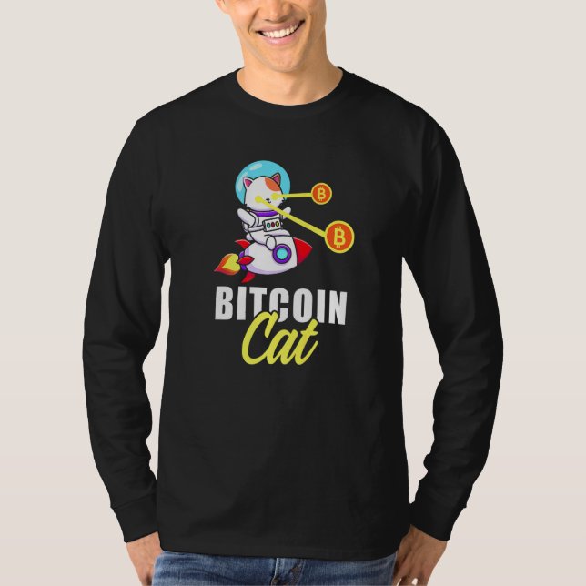 T-shirt Rocket Bitcoin Chat Laser Eyes Pièces Cryptomonnai (Devant)