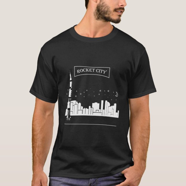 T-shirt Rocket City Shirt Alabama Huntsville Space Moon Ae (Devant)