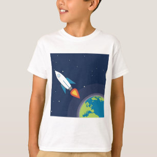 T-shirt Rocket dans la conception graphique de la terre de