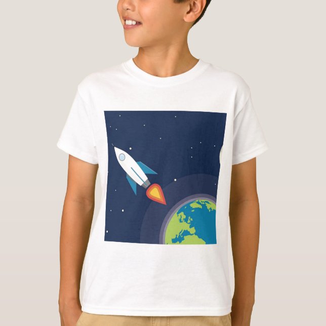 T-shirt Rocket dans la conception graphique de la terre de (Devant)