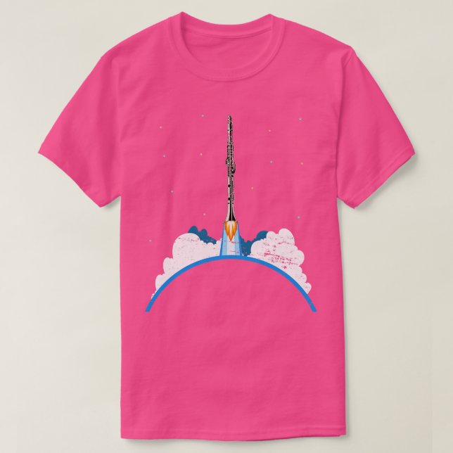 T-shirt Rocket de musique cadeau Science Clarinet (Design devant)