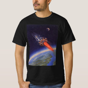 T-shirt Rocket de science-fiction vintage dans l'espace su
