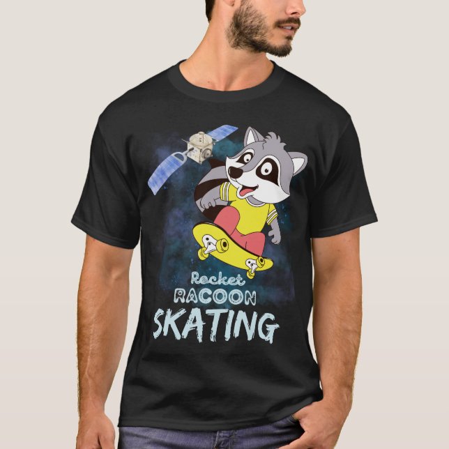 T-shirt Rocket Racoon Patinage (Devant)