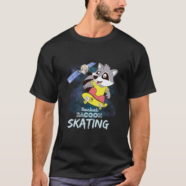 T-shirt Rocket Racoon Patinage (Devant)
