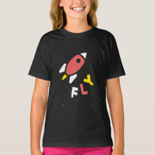 T-shirt Rocket - Rouge & Jaune Pop Art Abstrait. FLY!