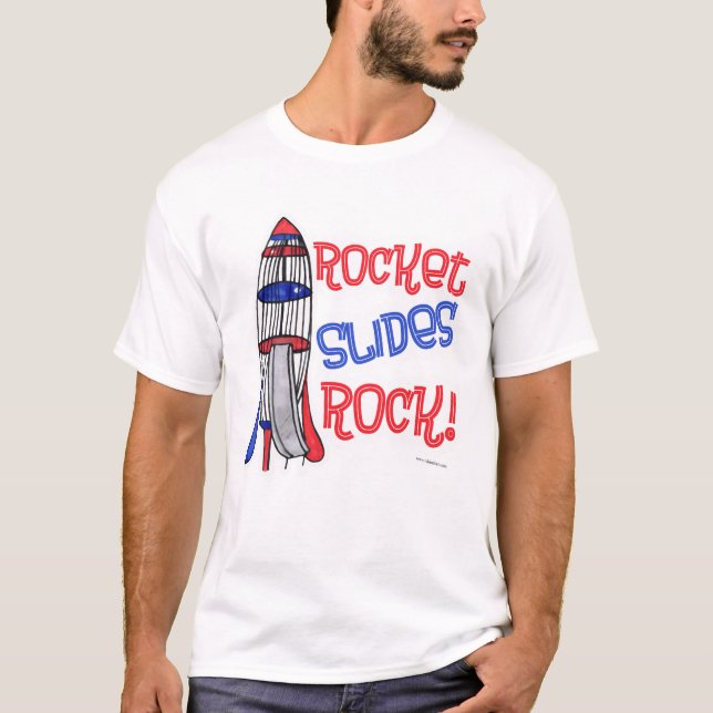 T-shirt Rocket Slides Rock Fun Playground Cartoon (Devant)