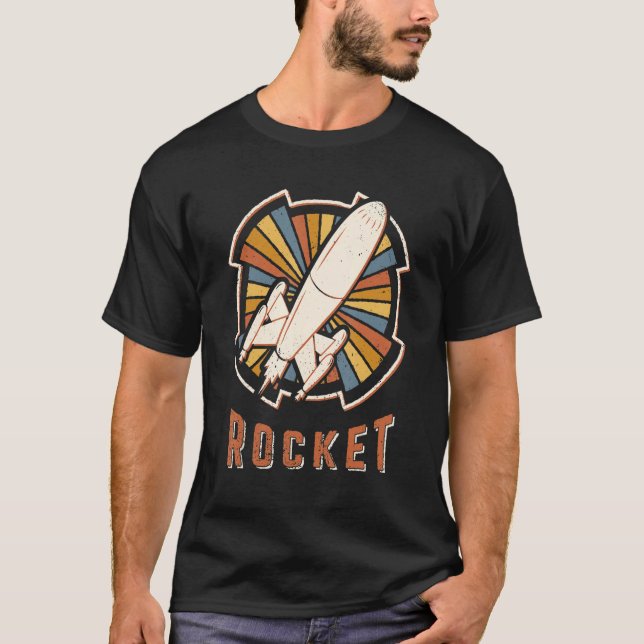 T-shirt Rocket Vintage Classic Retro Love (Devant)