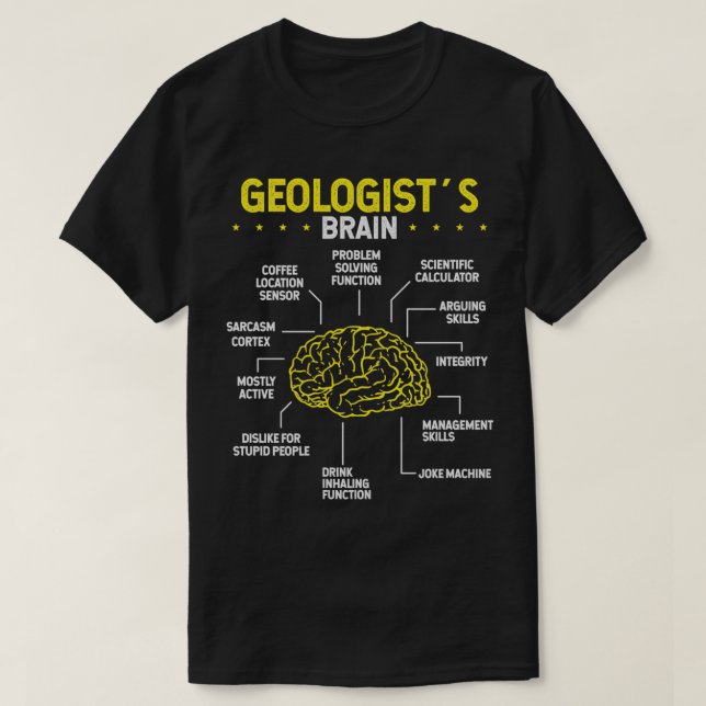 T-shirt Rockhounder Brain Rock Collecteur Géologue Minéral (Design devant)
