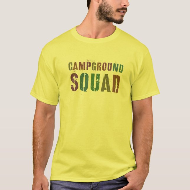 T-shirt Rockin' CAMPGROUND SQUAD Conseiller d'été Enseigna (Devant)