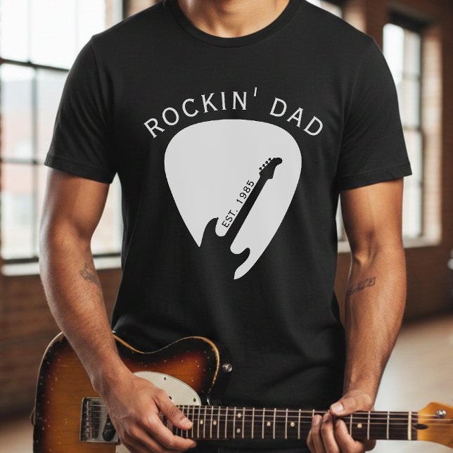 T-shirt Rockin' Dad Guitar Pick Guitarist Father's Day (Créateur téléchargé)