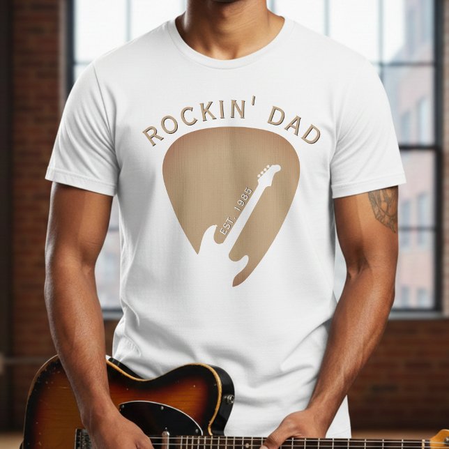 T-shirt Rockin' Dad Guitar Pick Guitarist Father's Day (Créateur téléchargé)