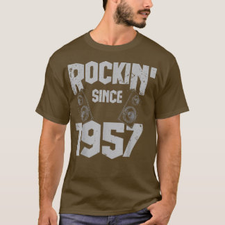 T-shirt Rockin' depuis 1957 Vintage Rock Music Fan 65th Bi