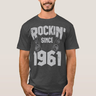 T-shirt Rockin' depuis 1961 Vintage Rock Music Fan 61th Bi
